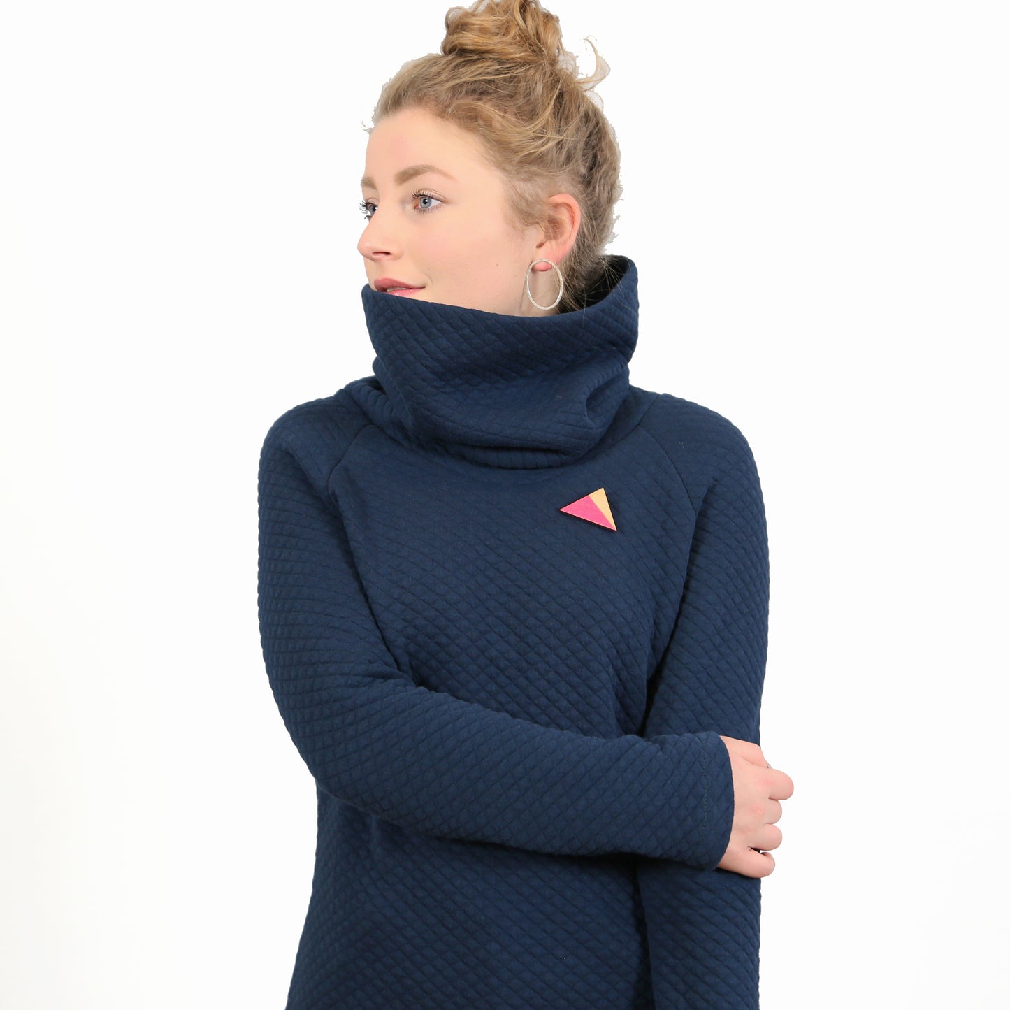 Sweatkleid mit Rollkragen, FRAU POLLY, Papierschnitt