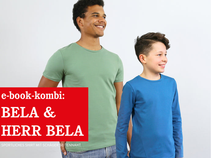 HERR BELA & BELA • Shirts mit schräger Seitennaht im Partnerlook,  e-book Kombi
