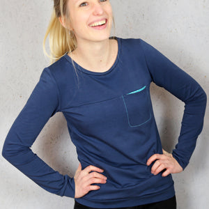 Sweater mit Brusttasche, FRAU BENTE, Papierschnitt