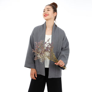Kimonojacke mit schrägen Taschen, FRAU SINA, Papierschnitt