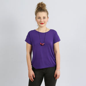 Basicshirt mit kurzen Ärmeln, FRAU TINA, Papierschnitt
