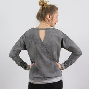 Pulli mit Wickeloptik, FRAU VEGA, Papierschnitt