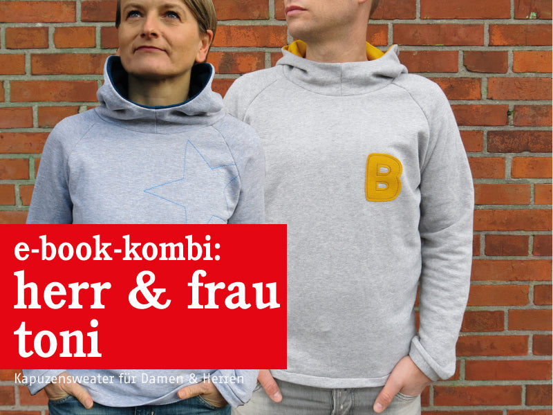 FRAU TONI & HERR TONI • Kapuzensweater im Partnerlook,  e-book Kombi